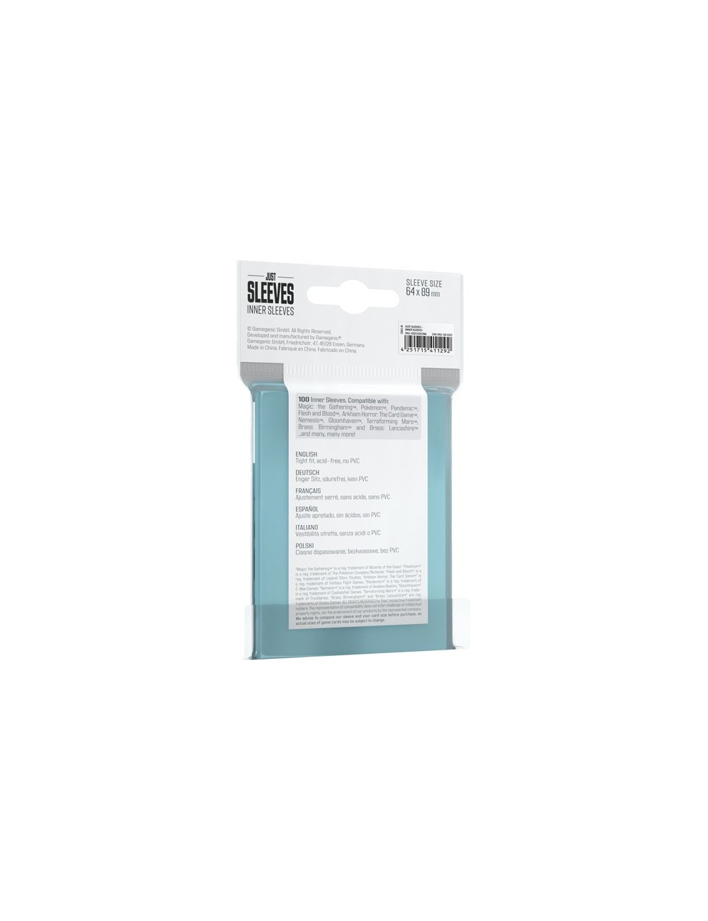 Gamegenic - Just Sleeves - Inner Sleeves x100 (64x89)