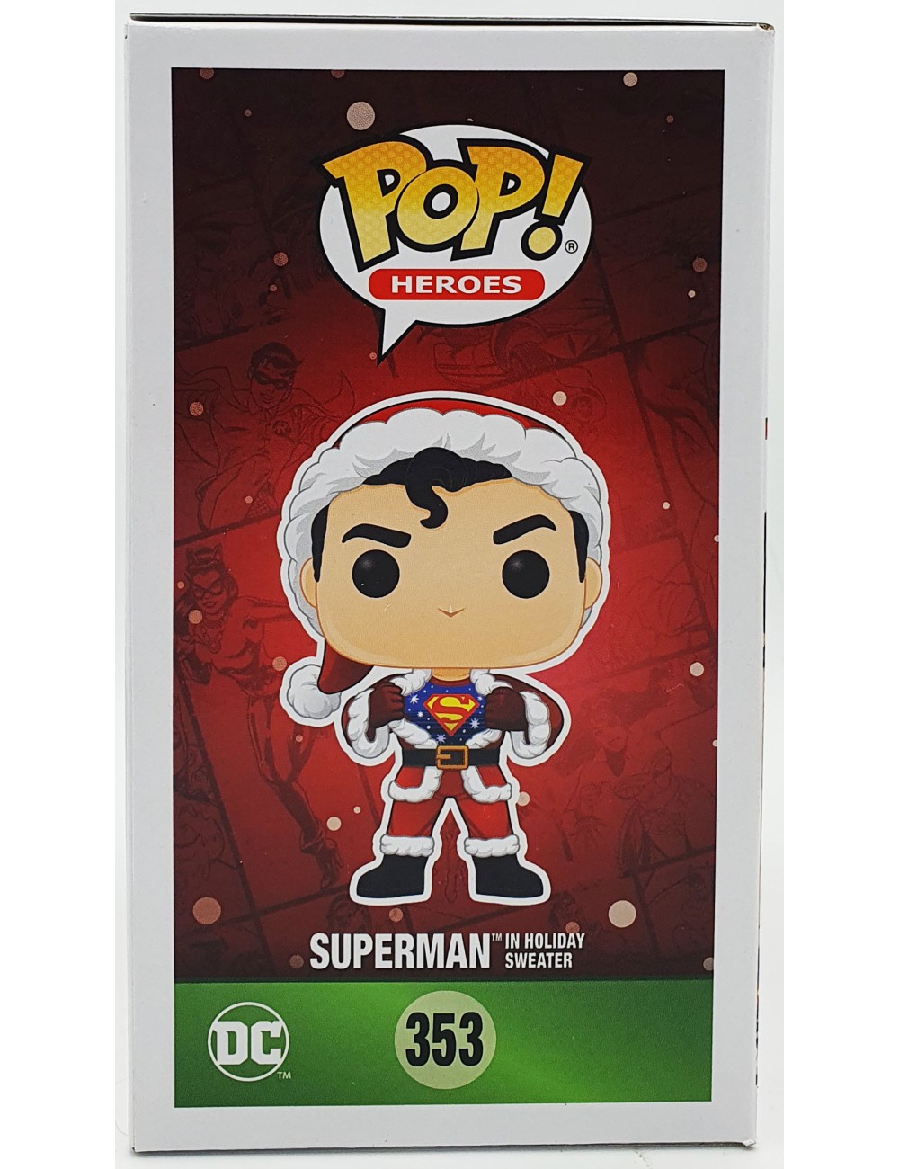 Funko POP DC Super Heroes Superman in Holiday sweater (353) Flocked Special Edition