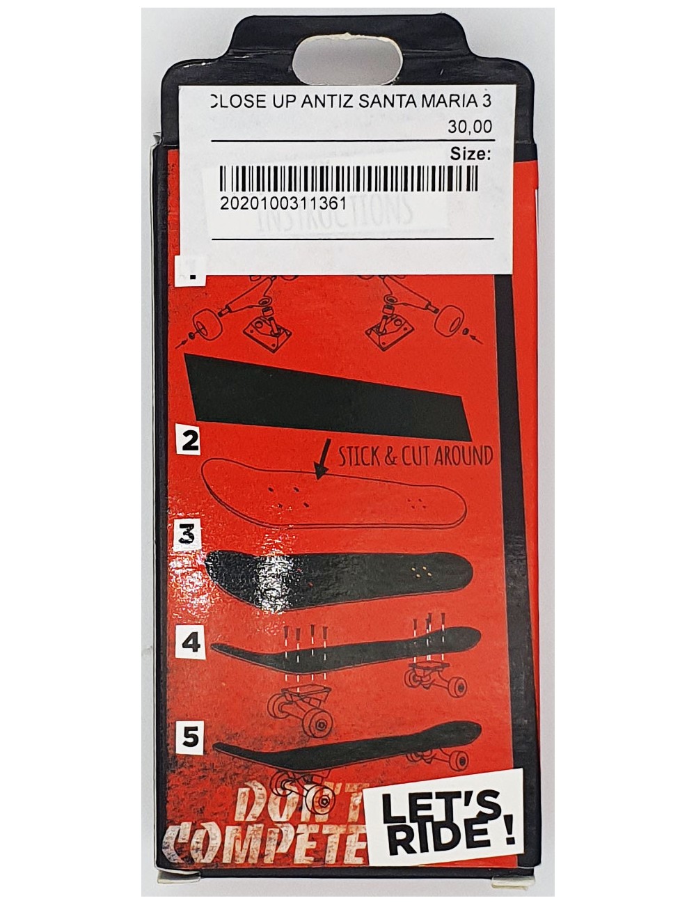 Close Up Wooden Fingerboard Antiz Santa Maria 3 Silver Trucks
