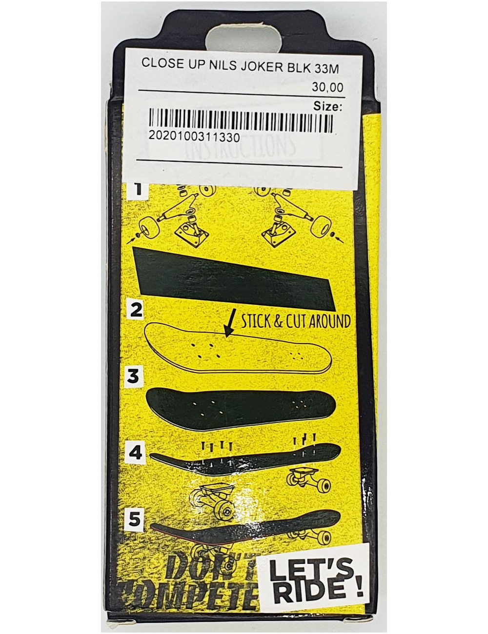 Close Up Wooden Fingerboard Nils Joker BLK 33M Gold Trucks