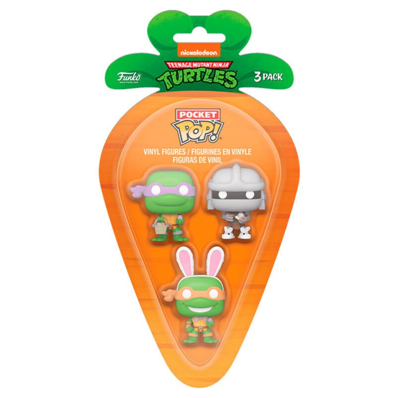 Funko Pocket POP Carrot Blister Ninja Turtles Donatello - Shredder - Michelangelo