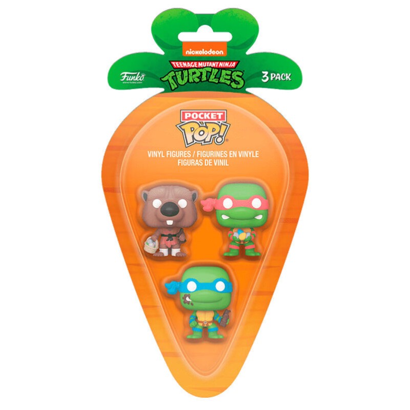 Funko Pocket POP Carrot Blister Ninja Turtles Splinter - Leonardo - Raphael