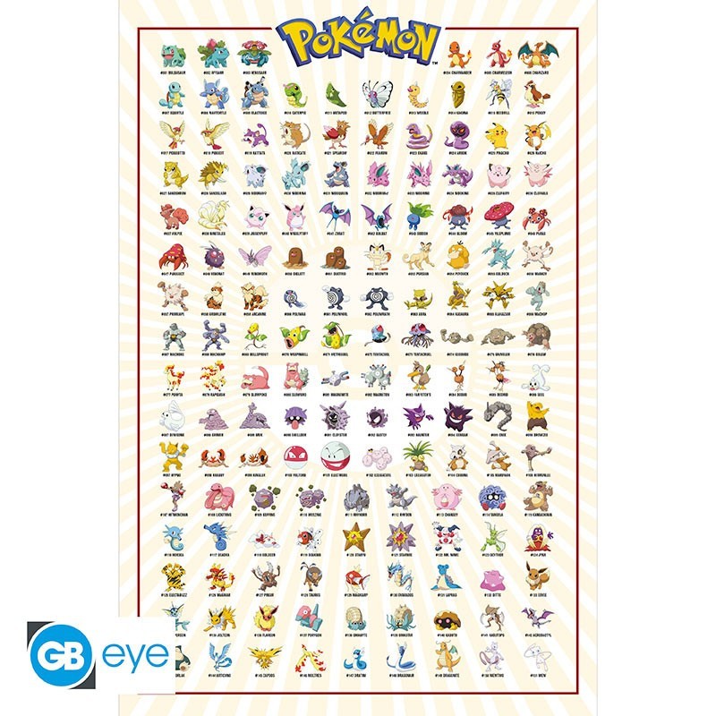 Pokemon - Poster Maxi (91.5x61cm) - Kanto 151 English