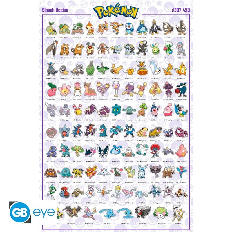 Pokemon - Poster Maxi (91.5x61cm) - Sinnoh Pokemon English