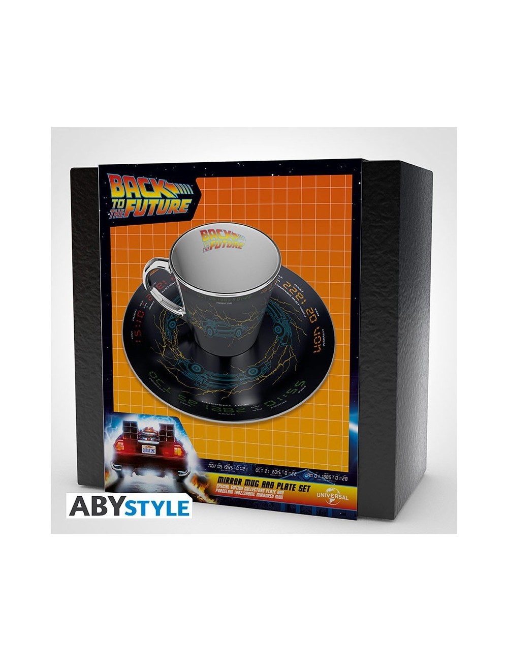 Back To The Future - Mirror mug & plate set - DeLorean
