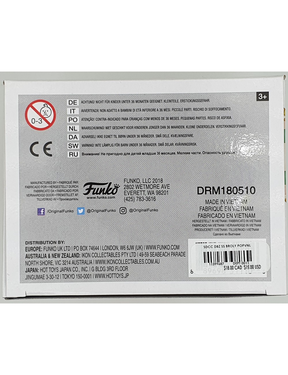 Funko Pop Dragon Ball Z - Super Saiyan Broly (402) Released: 2018 Summer Conv. Excl.