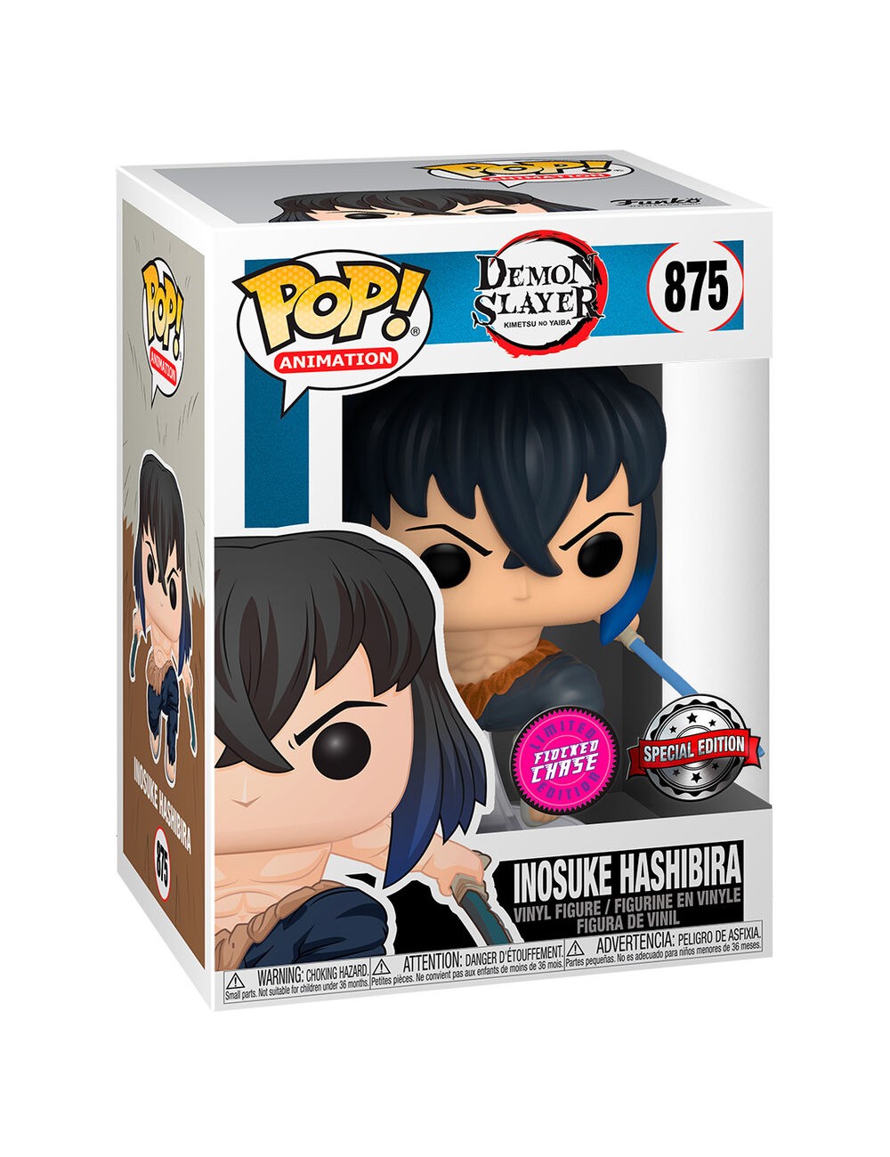 Funko POP Demon Slayer - Inosuke Hashibira (875) Limited Flocked Chase Edition