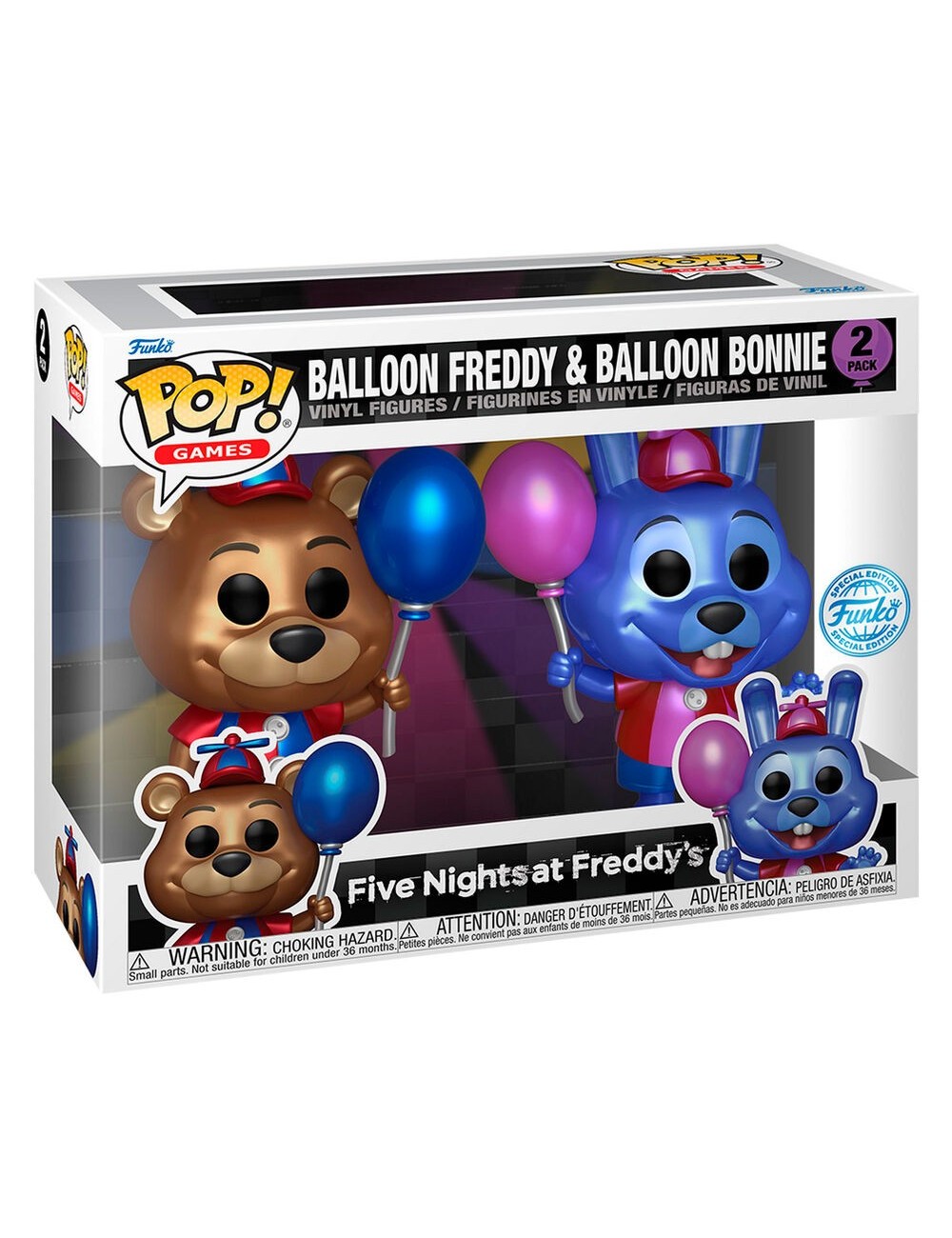 Funko POP 2-Pack Exclusive Five Nights At Freddy's -  Metalic Balloon Freddy and Bonnie