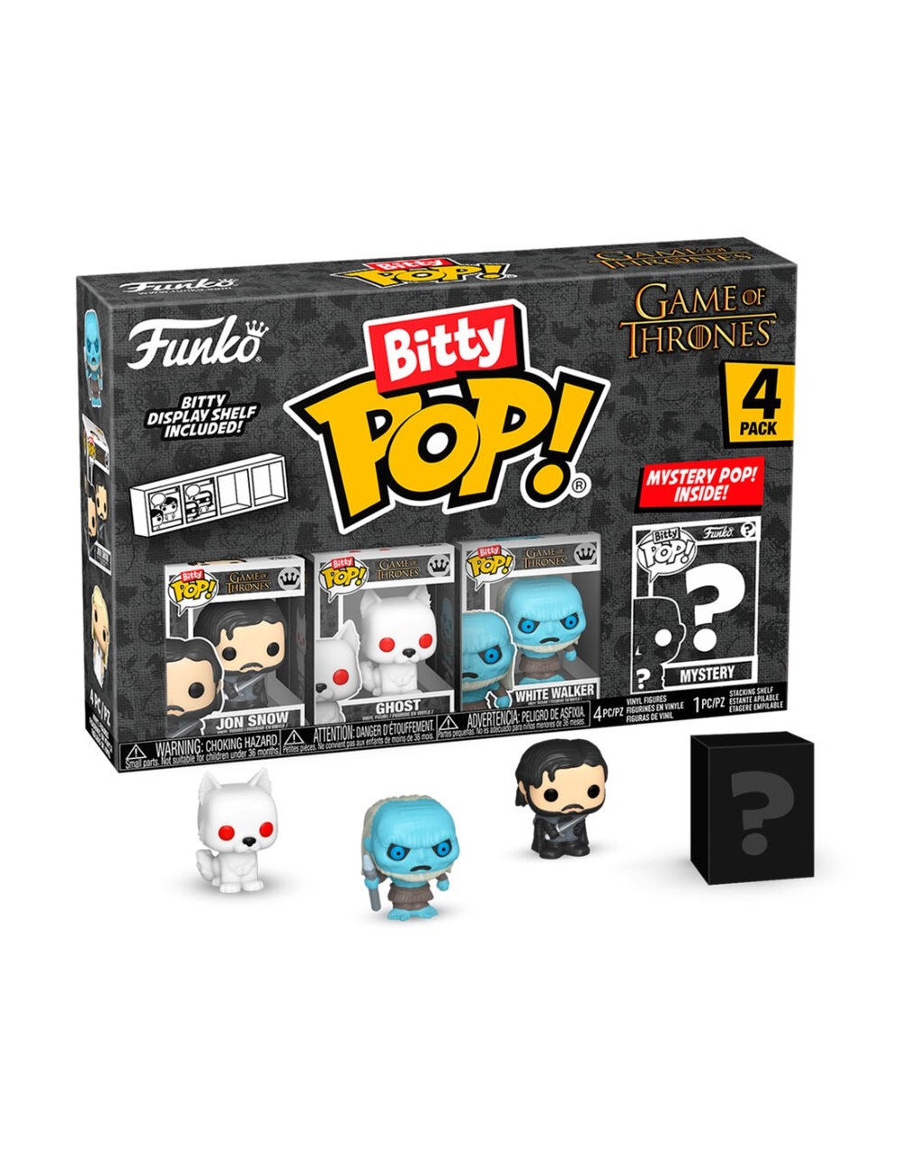 Bitty POP Game Of Thrones 4-Pack - Jon Snow, Ghost, White Walker + Mystery Pop