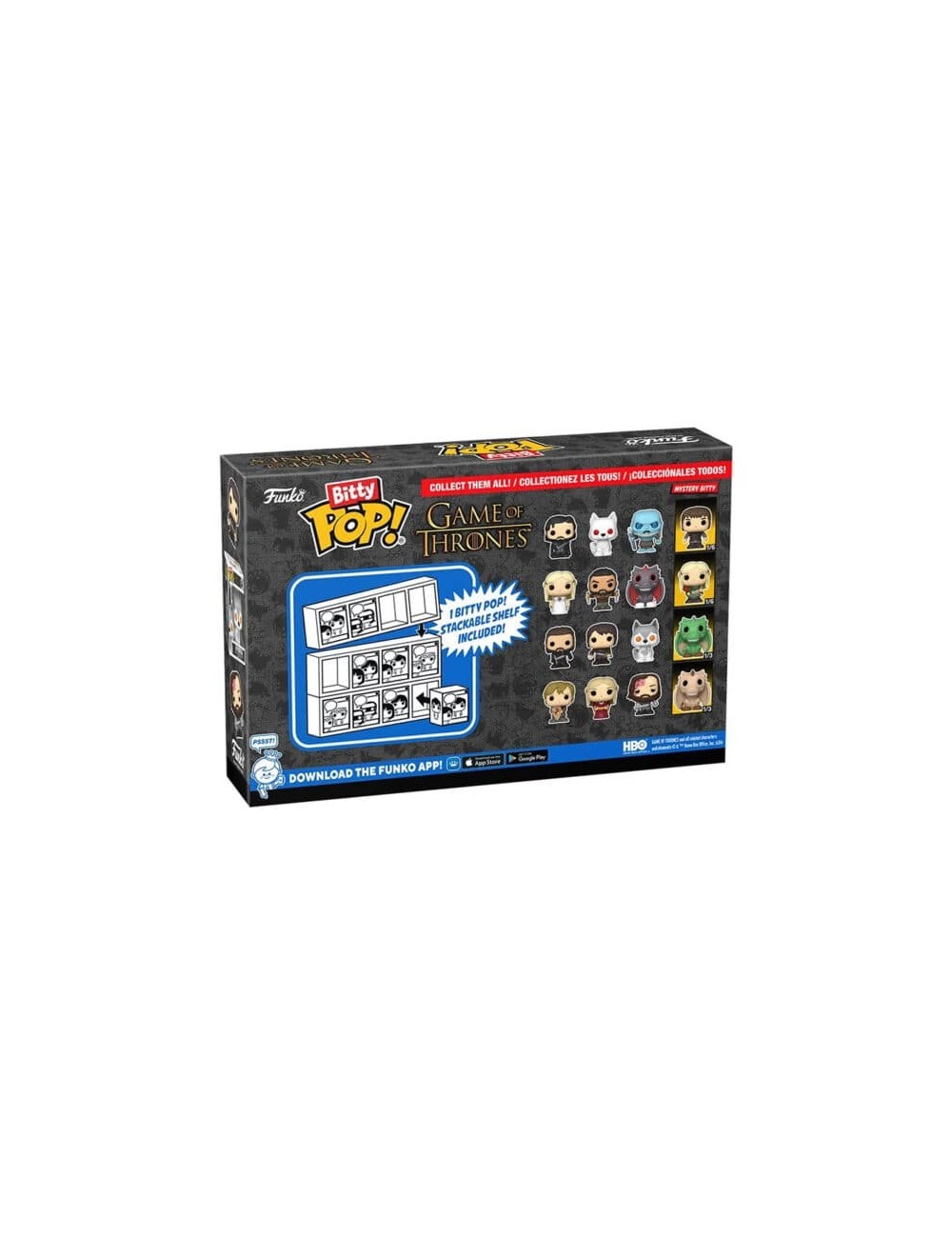 Bitty POP Game Of Thrones 4-Pack - Jon Snow, Ghost, White Walker + Mystery Pop