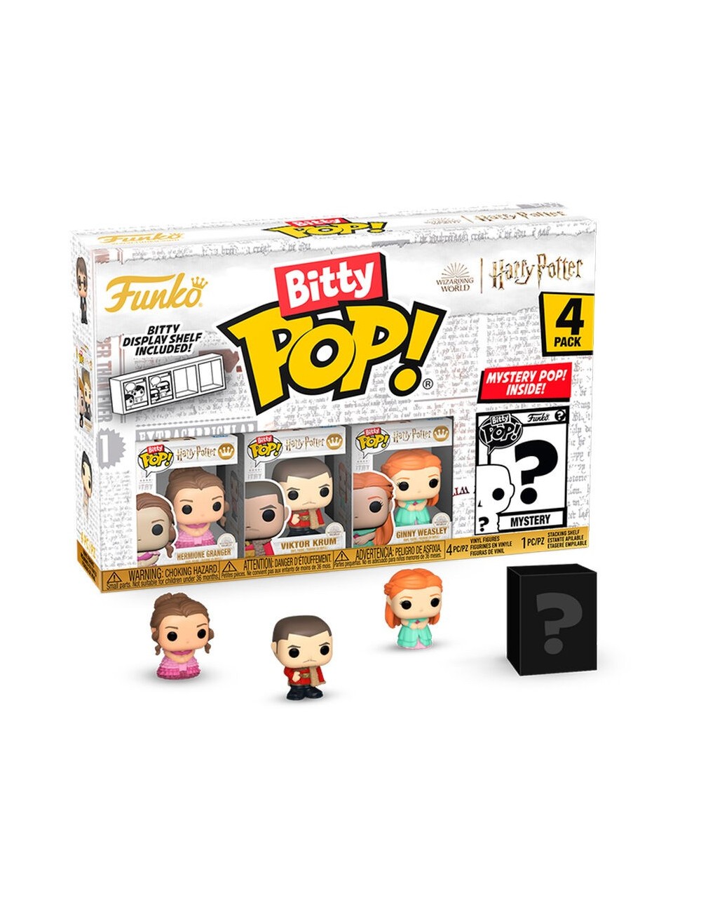 Bitty POP Harry Potter Yule Ball 4-Pack - Hermione Granger, Viktor Krum, Ginny Weasley + Mystery Pop