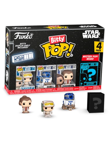 Bitty POP Star Wars 4-Pack - Luke Skywalker, R2-D2, Leia + Mystery Pop