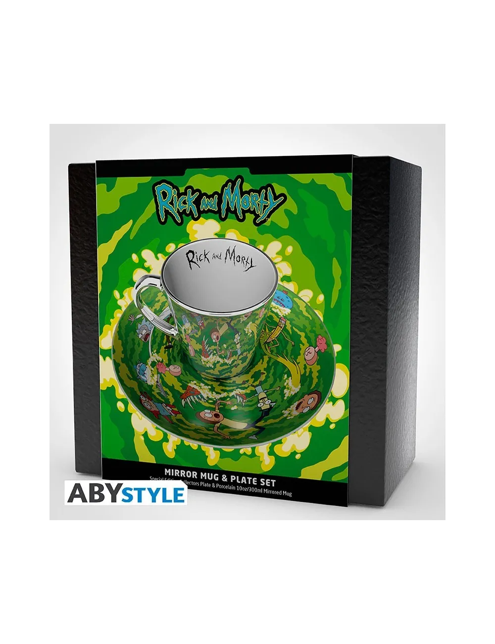 Rick And Morty - Mirror mug & plate set - Portal | Collectibles Ninja