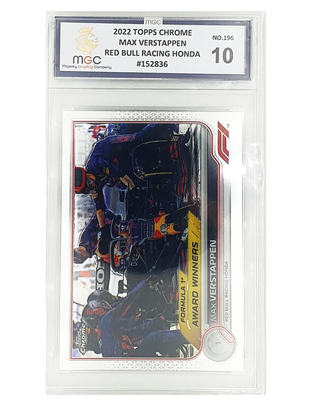 2022 F1 Topps Chrome - Max Verstappen - Red Bull Racing Honda No.196 - 10