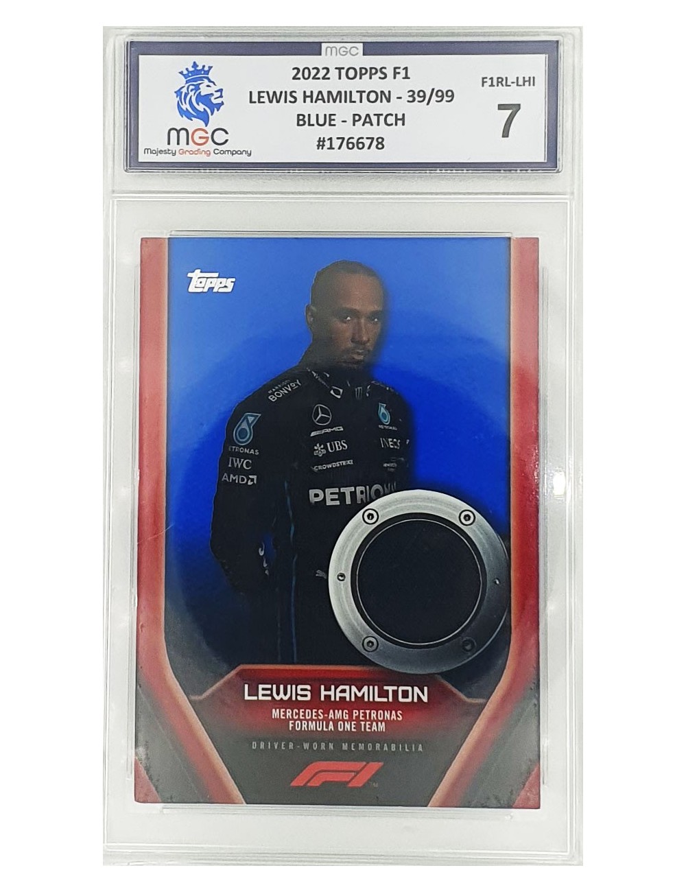 2022 F1 Topps - Lewis Hamilton - 39/99 - Blue Patch Relic Card - 7