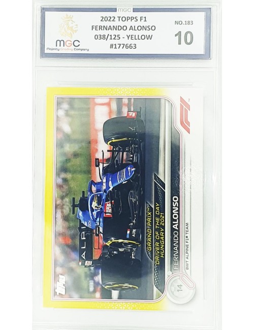 2022 F1 Topps - Fernando Alonso - 038/125 - Yellow No.183 - 10
