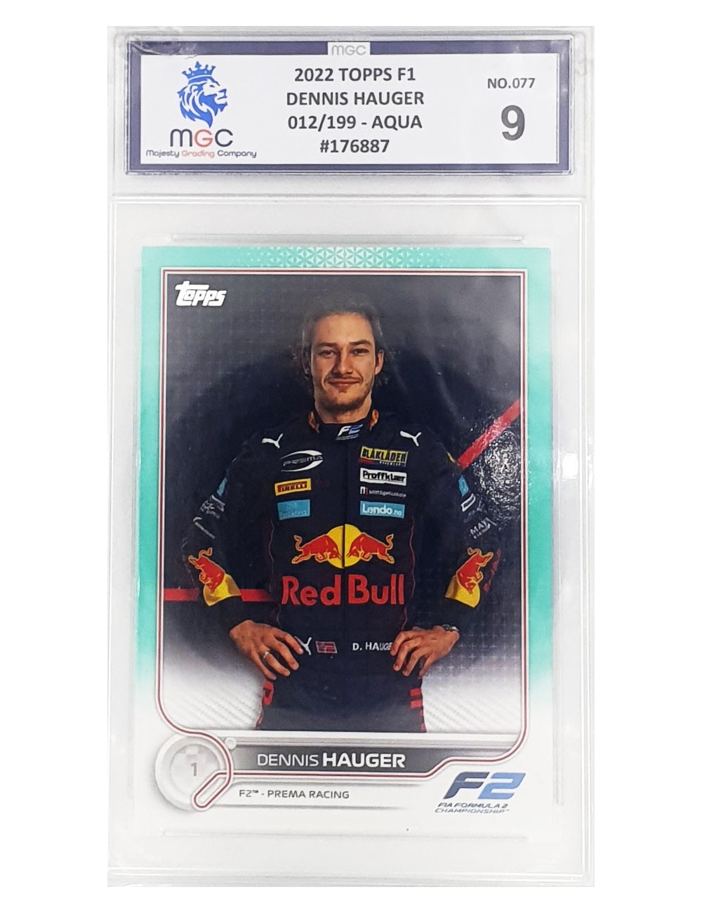 2022 F1 Topps - Dennis Hauger - 012/199 - Aqua No.77 - 9