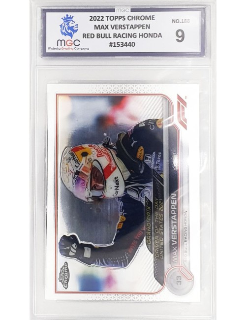 2022 F1 Topps Chrome - Max Verstappen - Red Bull Racing Honda - No.188 - 9