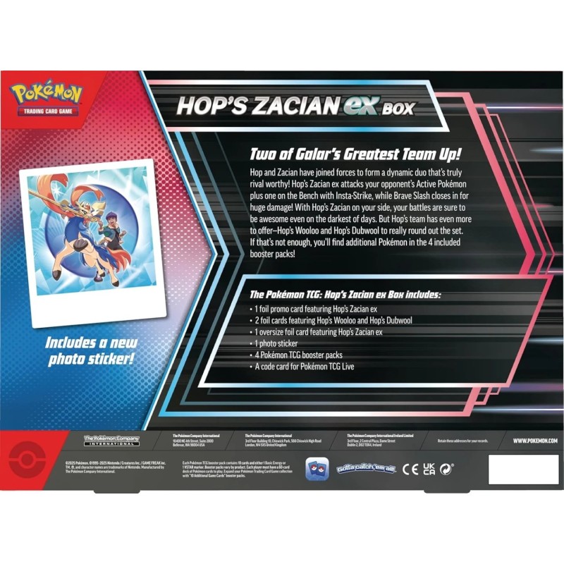 Pokemon Hop's Zacian Ex Box