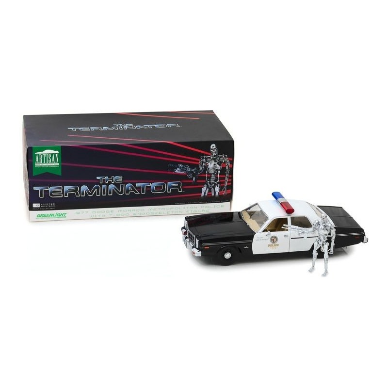 The Terminator (1984) - 1977 Dodge Monaco Metropolitan Police - T-800 Endoskeleton 1:18