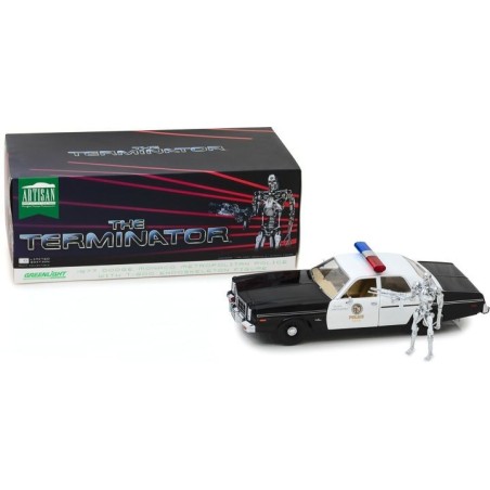 The Terminator (1984) - 1977 Dodge Monaco Metropolitan Police - T-800 Endoskeleton 1:18