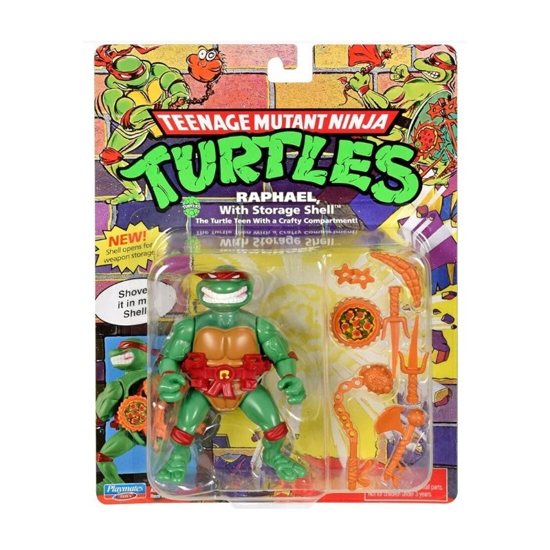 Teenage Mutant Ninja Turtles (1980's) - Raphael with Storage Shell - Retro Figure 10cm