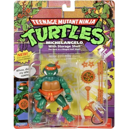 Teenage Mutant Ninja Turtles (1980's) - Michelangelo with Storage Shell - Retro Figure 10cm