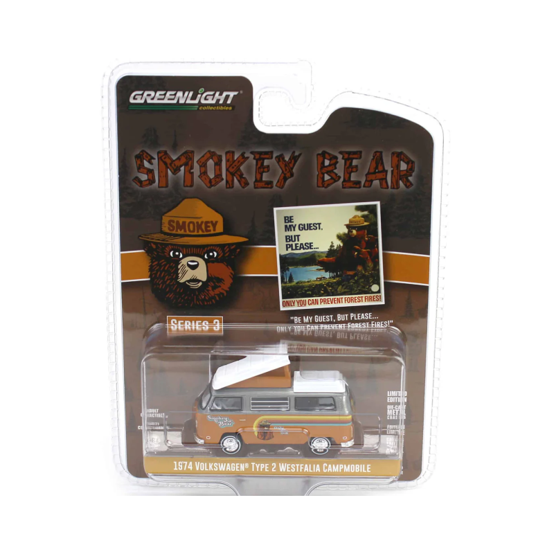 Smokey Bear Series 3 - 1974 Volkswagen T2 Westfalia Campmobile 1:64