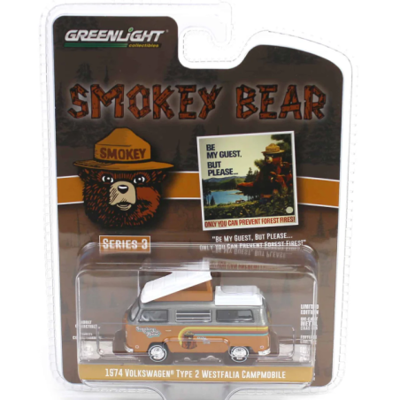 Smokey Bear Series 3 - 1974 Volkswagen T2 Westfalia Campmobile 1:64