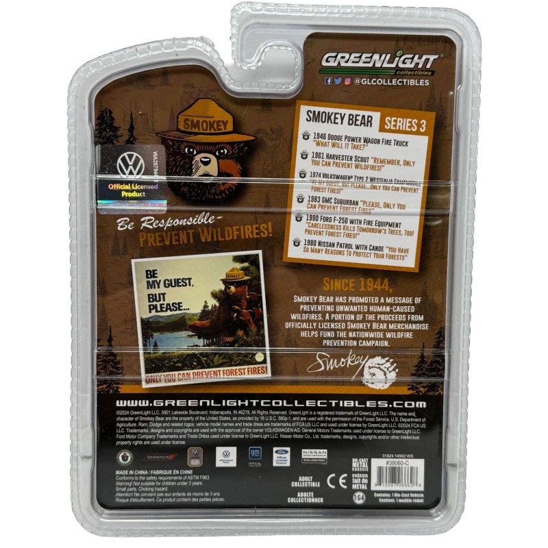 Smokey Bear Series 3 - 1974 Volkswagen T2 Westfalia Campmobile 1:64