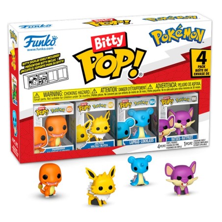 Funko Bitty POP Pokemon 4-Pack - Charmander, Jolteon, Lapras, Rattata