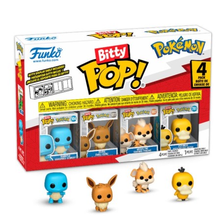 Funko Bitty POP Pokemon 4-Pack - Squirtle, Eevee, Growlithe, Psyduck