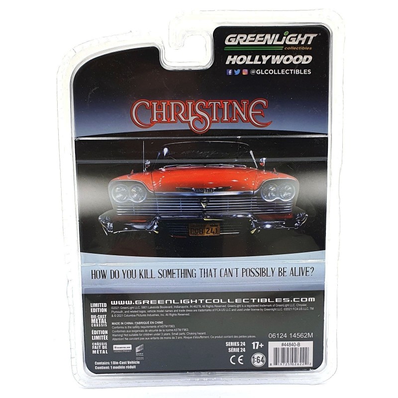 "Christine" (1983 Stephen King) - 1958 Plymouth Fury -1:64 - Limited Edition