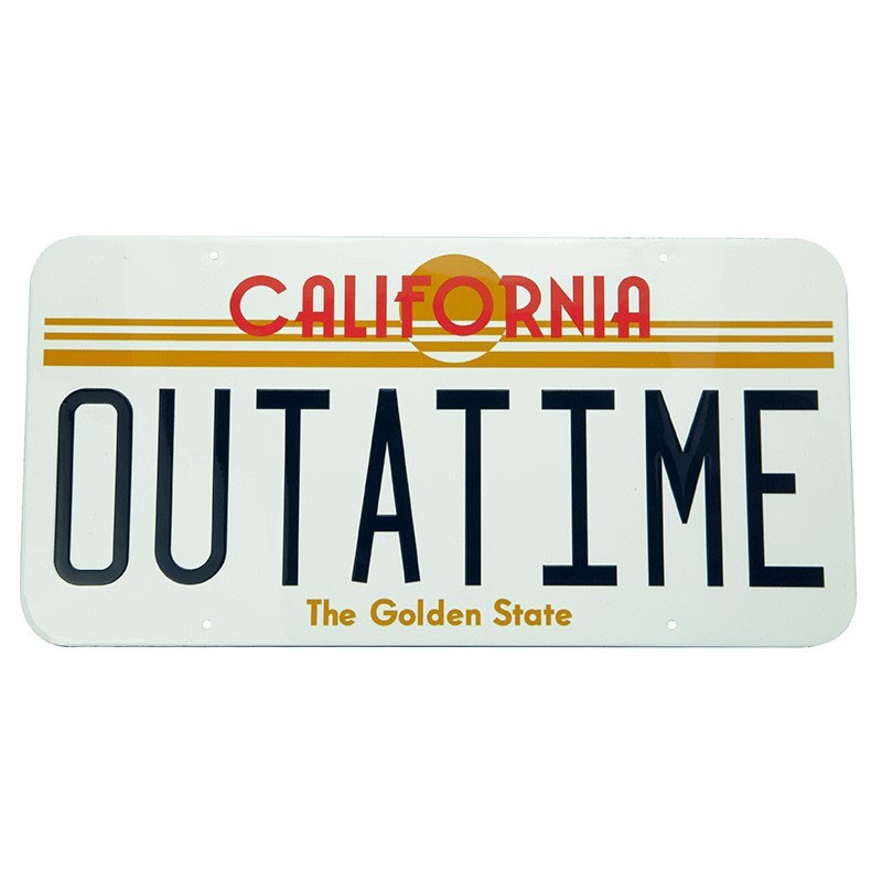 Back To The Future - Metal plate "OUTATIME" (19x38)