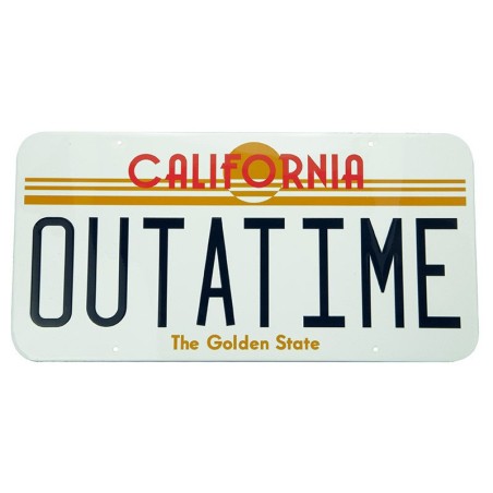 Back To The Future - Metal plate "OUTATIME" (19x38)