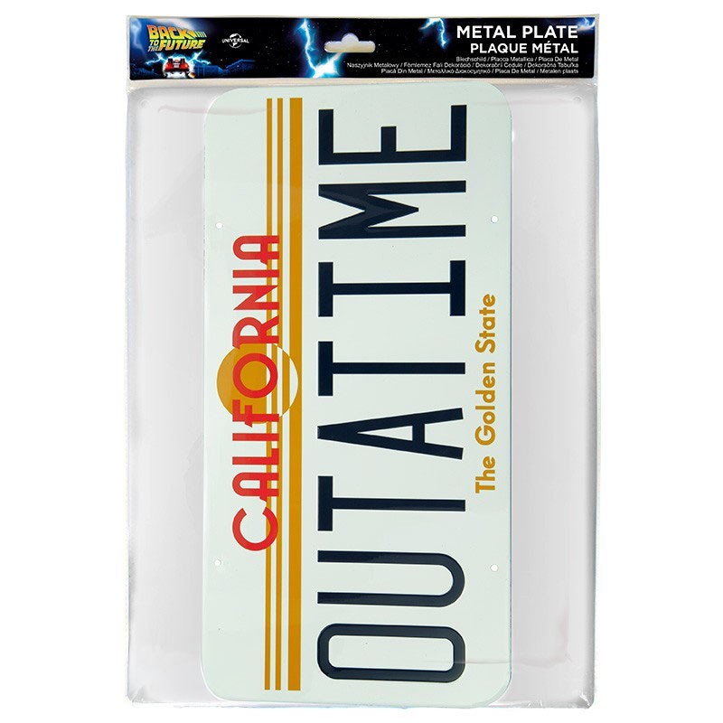 Back To The Future - Metal plate "OUTATIME" (19x38)