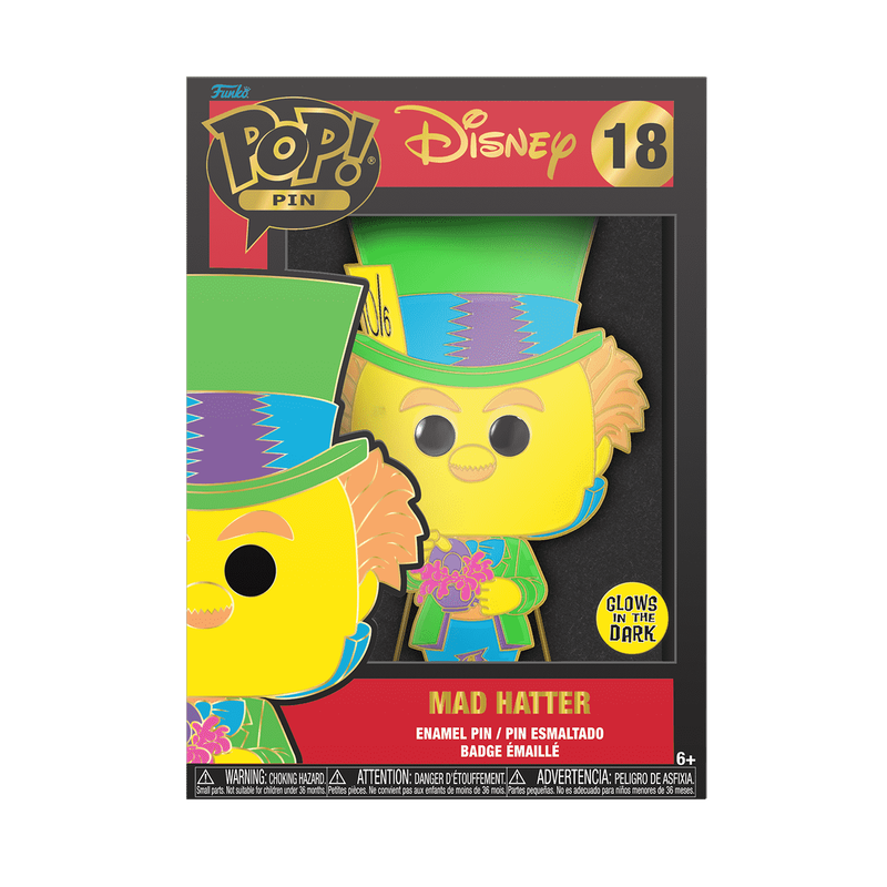Funko POP Pin - Disney - Mad Hatter (18) Glows In The Dark