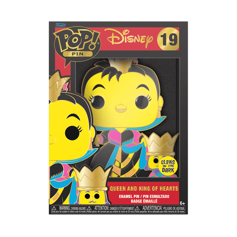 Funko POP Pin - Disney - Queen And King Of Hearts (19) Glows In The Dark