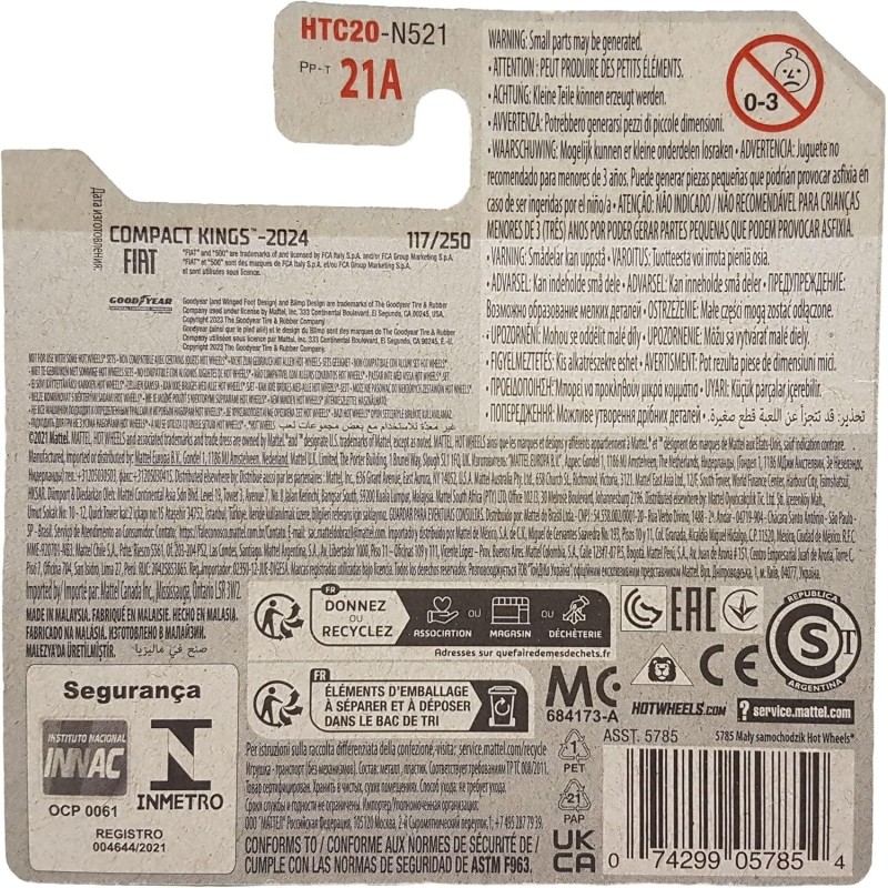 Hot Wheels - Compact Kings - '60S Fiat 500D Modificado - HTC20 - 1:64