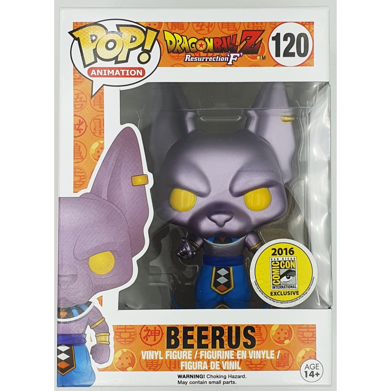 Funko POP Dragon Ball Z  Resurrection 'F' - Beerus (Metallic) (120) 2016 Comic Con Exclusive