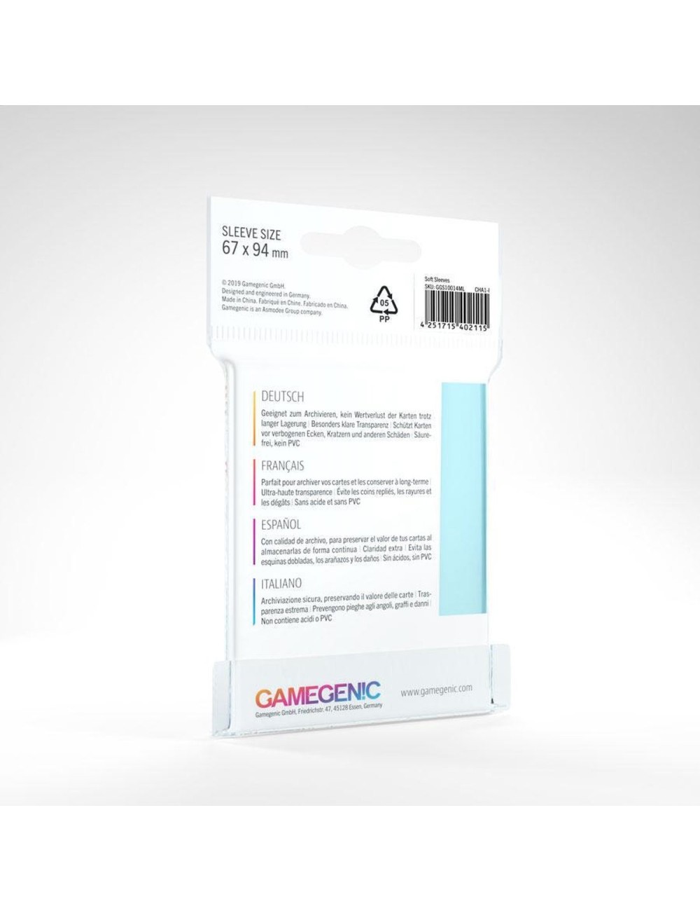 Gamegenic Soft Sleeves - Clear (100 Sleeves)