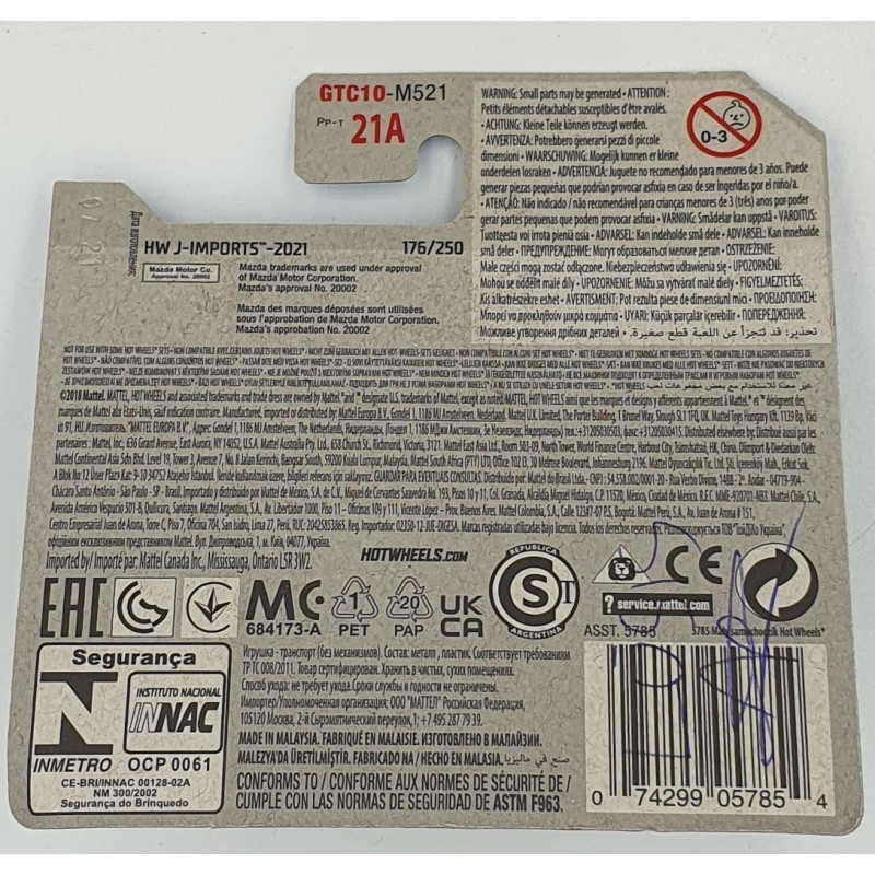 Hot Wheels - HW J-Imports - '89 Mazda Savanna RX-7 FC3S - GTC10 - 1:64