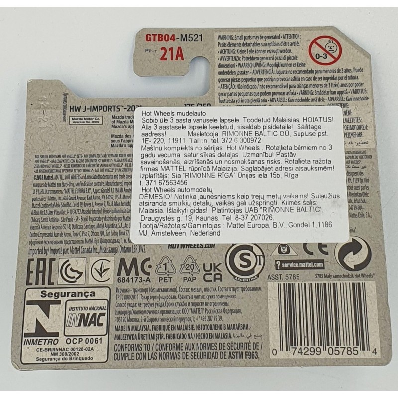 Hot Wheels - HW J-Imports - '89 Mazda Savanna RX-7 FC3S - GTB04 - 1:64