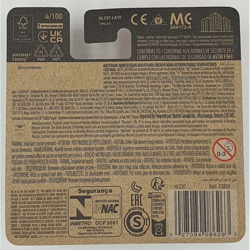 Matchbox - '18 Bentley Bentayga - HLC97 - 1:64