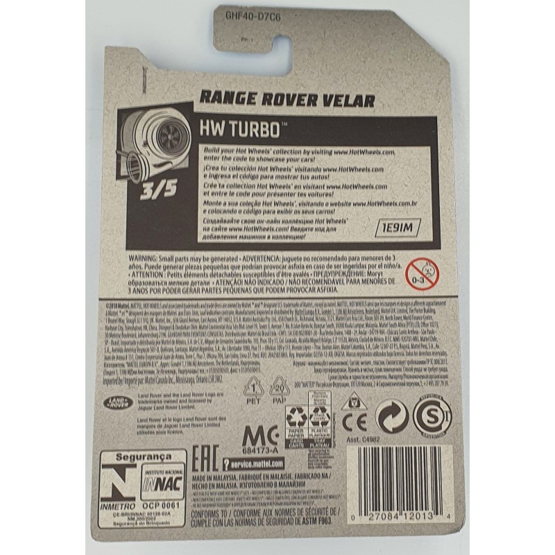 Hot Wheels - HW Turbo - Range Rover Velar - GHF40 - 1:64