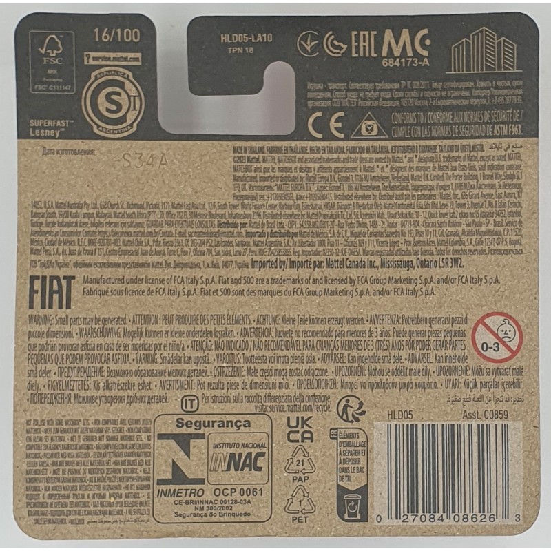 Matchbox - 2019 Fiat 500 Turbo - HLD05 - 1:64