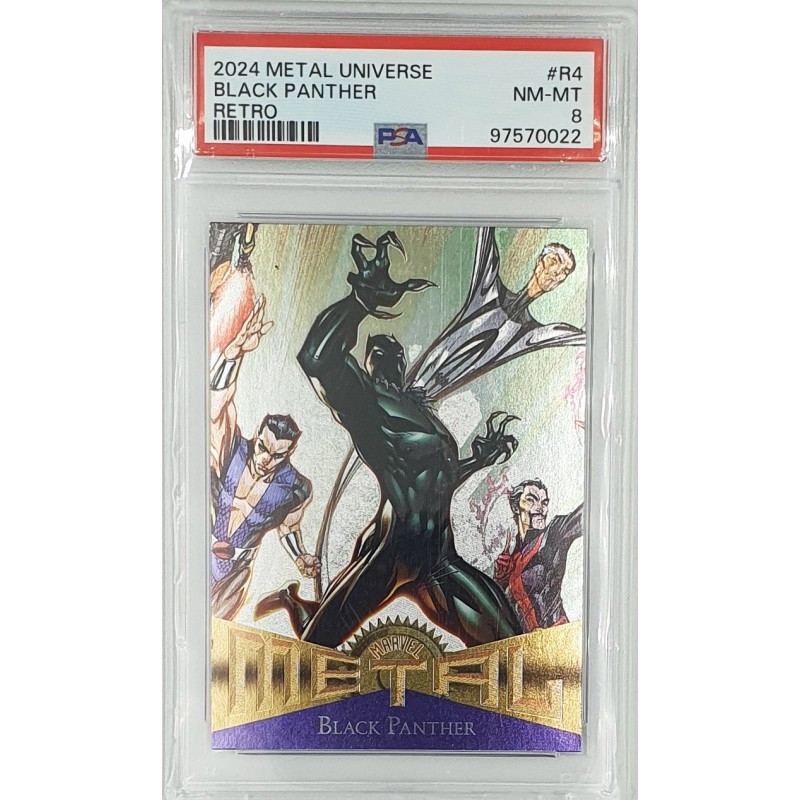 2024 SkyBox Metal Universe - Marvel - Avengers Retro - Black Panther - PSA 8