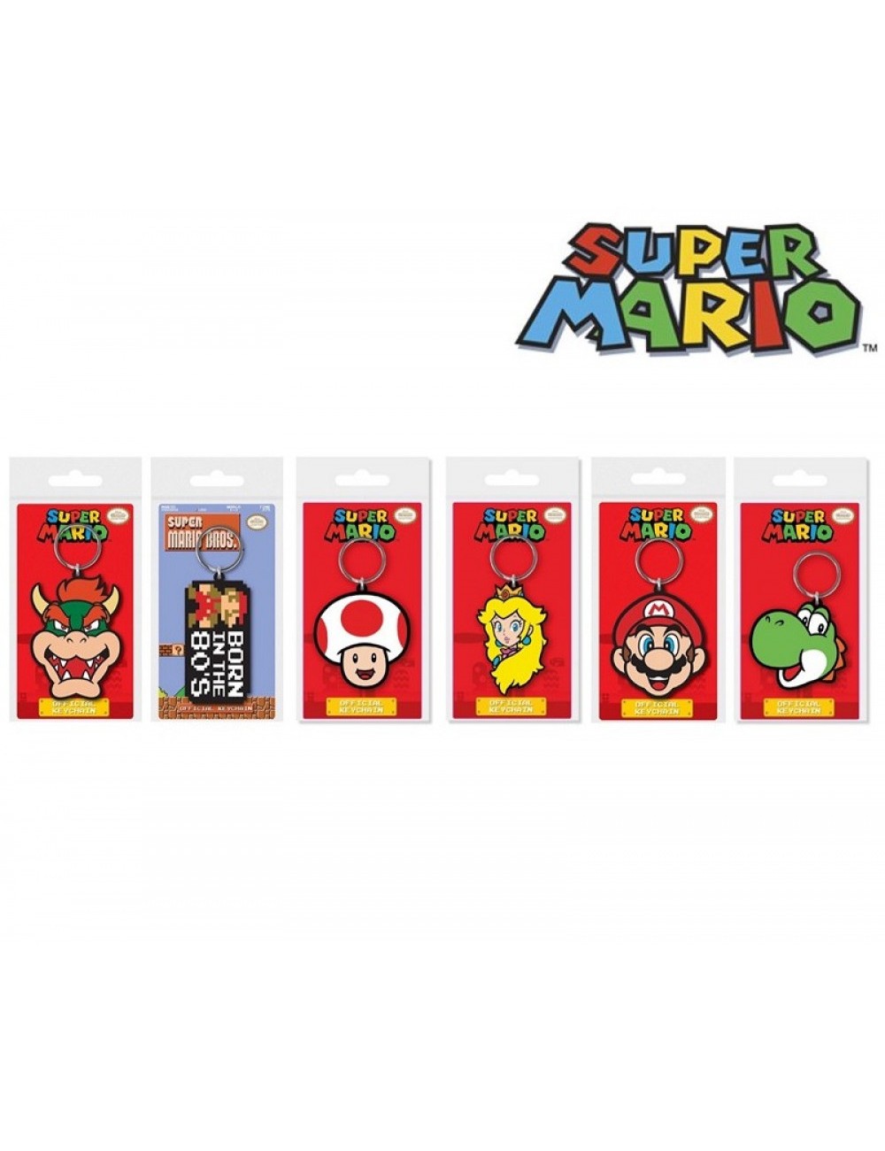 Super Mario 2D PVC Keychain assorted