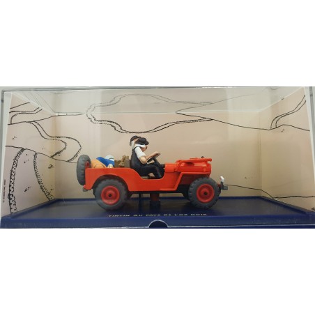 Tintin Editions Atlas No. 07 Thomson & Thompson Red Willys Jeep – Land of Black Gold 1:43 Model