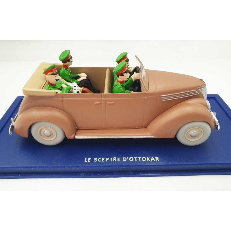 Tintin Editions Atlas No. 34 Brown Ford V8 Convertible from King Ottokar’s Sceptre 1:43 Model Car